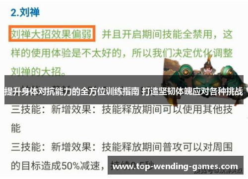 提升身体对抗能力的全方位训练指南 打造坚韧体魄应对各种挑战